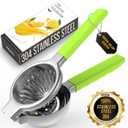 Lemon Squeezer Stainless Steel - Premium Quality, Heavy Duty Solid Metal Squeezer Bowl - Large Manual Citrus Press Juicer and Lime Squeezer (Green)