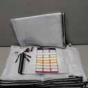 24 Pcs A4 Mesh Zipper Pouch File Bags, 12 Pcs Large A3 and 12 Pcs Letter A4, Black Reusable Zipper Bags for Organizing Storage, Waterproof Puzzle Bag, Board Game Storage and School Office Supplies