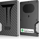Anti-theft Tracking Wallet Smart Wallet with Location Tracking, Air Wallet Build in Airtag Chip Compatible with Apple Find My iOS Only, RFID-Blocking Card Holder with Money Clip (Carbon Fiber)