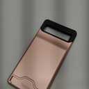 Teelevo Dual Layer Wallet Case for Google Pixel 6a (2022), Protective Case with 3-Card Storage for Google Pixel 6a - Rose Gold