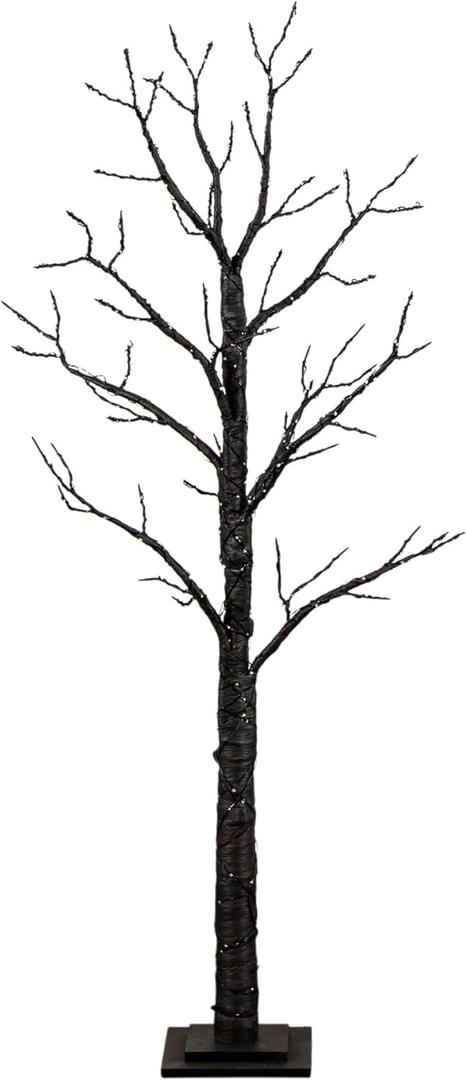 Nearly Natural 5ft Pre-Lit Halloween Twig Tree with 360 Orange & Purple LED Lights