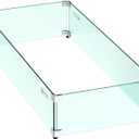 Skyflame 30 x 14 Inches Rectangular Fire Pit Glass Wind Guard for Outdoor