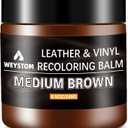 Leather Recoloring Balm - Medium Brown Leather Repair Kit for Furniture, Dye, Recolor, Renew, Repair & Restore Aged, Faded, Cracked, Peeling and Scuffed (8.5OZ without Oil)