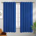 BGment Classic Blue Blackout Curtains for Bedroom - Thermal Insulated Room Darkening Curtains with Rod Pocket and Back Tab for Living Room, 2 Window Curtain Panels (42 x 63 Inch)