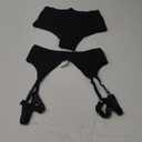 BZB Women's Booty Shorts with Garters High Waisted Biker Hot Pants Gym Cheeky Garter Running Shorts (Medium, Black)