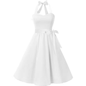 Topdress Women'sVintage Polka Audrey Dress 1950s Halter Retro Cocktail Dress (X-Large, White) Topdress Women'sVintage Polka Audrey Dress 1950s Halter Retro Cocktail Dress (X-Large, White)