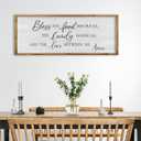 ZZJJHYWGQ Bless The Food Before Us Wall Decor Kitchen Christian Blessing Sign 32"12" Christian Grateful Family Quote Farmhouse Dining Room Large Catholic Wooden Frame Wall Hanging Art (Wood)
