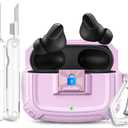 Sucure Lock Case for Beats Studio Buds/Buds Plus Locking Case Cover with Lock Clip & Cleaner Kit Pen, Buds + 2023 Impact and Smudge Resistant Case Cover with Men Women (Pink)