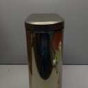 mDesign Small 2.6 Gallon/10 Liter Stainless Steel Metal Step Trash Can Garbage Bin for Bathroom, Bedroom, Office, D-Shape Trashcan with Foot Pedal/Lid, Removable Liner Bucket with Handles, Soft Brass