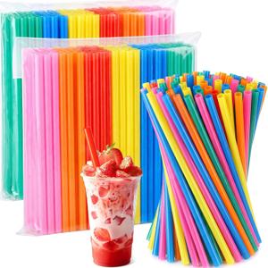 Eaasty 2000 Pcs Jumbo Smoothie Straws Bulk(0.43" Diameter and 8.2" Long) Large Wide Mouthed Plastic Disposable Milkshak Bubble Tea Straws for Tall Homemade Milkshakes Drinking (Colorful)
