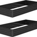 8x4x1ft(2 Pack) Galvanized Raised Garden Bed, Outdoor Planter Box Metal Patio Kit Planting Bed for Vegetables Flowers Herb, Black