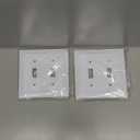 Classic Architecture Wall Plates,Light Switch covers, Electrical Outlet Covers, Duplex receptacle wall plates,Mid Size Bamboo Fiber Material Switch plates Pure White (2 Gang Toggle 2PK)