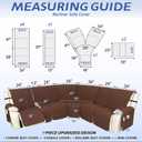 Arfntevss Recliner Sectional Couch Covers 1OO% Waterproof L Shape Sofa Cover for Reclining L Shaped Sectional Slipcover Washable Corner Non Slip Protector (5 Seater with 1 Console, Coffee Brown)
