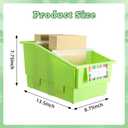 Lineshading 6 Pack Picture Book Organizer Bins with Dividers Large Plastic Book Holders with Labels Multi Purpose Classroom Organization Bins Storage Container for Classroom Library (Multicolor)