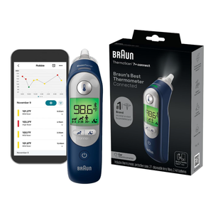 Braun ThermoScan 7+ Connect Digital Ear Thermometer  Family Care App Compatible, Age Precision Technology, ColorCoded Display, No. 1 Brand Recommended by Pediatricians