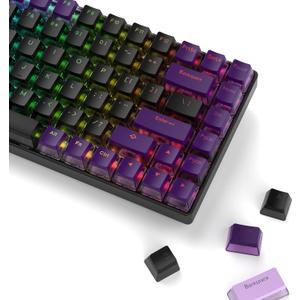 Womier Pudding Keycaps 60 65 75 100 Percent - PBT Shine Through Keycaps,165 Keys Key Cap Set, OEM Profile Custom for Cherry Gateron MX Switches Mechanical Keyboard, Black Purple