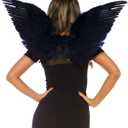 Leg Avenue Women's 2 Pc Feathered Angel Wings and Halo Costume Accessory Kit (Black)