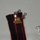 Prophet Clue PC Suspenders for Men Elastic Y Back 1.4 Inches Adjustable 4 to 3 Hooks for Wedding Dress Pants (Black+Red)