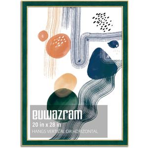 Suede 20x28 Frame - Single Frame, Elegant Green 20 x 28 Poster Frame, 20x28 Picture Frame for Artwork, Puzzles, Photos, and Movie Posters