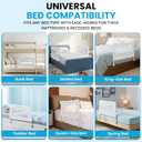 TotCraft Toddler Bed Rail Guard ASTM F3222 Certified – Fits Twin, Full, Queen & King Beds – Universal Fit Bed Rail for Toddlers for Slatted Frames & Box Springs – 35.5"/59" L x 20.5"-25.6" H (White)