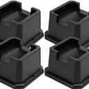 shouwuhho Bed Risers 2 inch, Furniture Risers Elevation in Heights 2 3 4 5 6 7 8 Inch Heavy Duty, Bed Lift Risers for Caster Wheels or Posts of Bed Table Couch, Support up to 6000 lbs, Black, 4 Pack