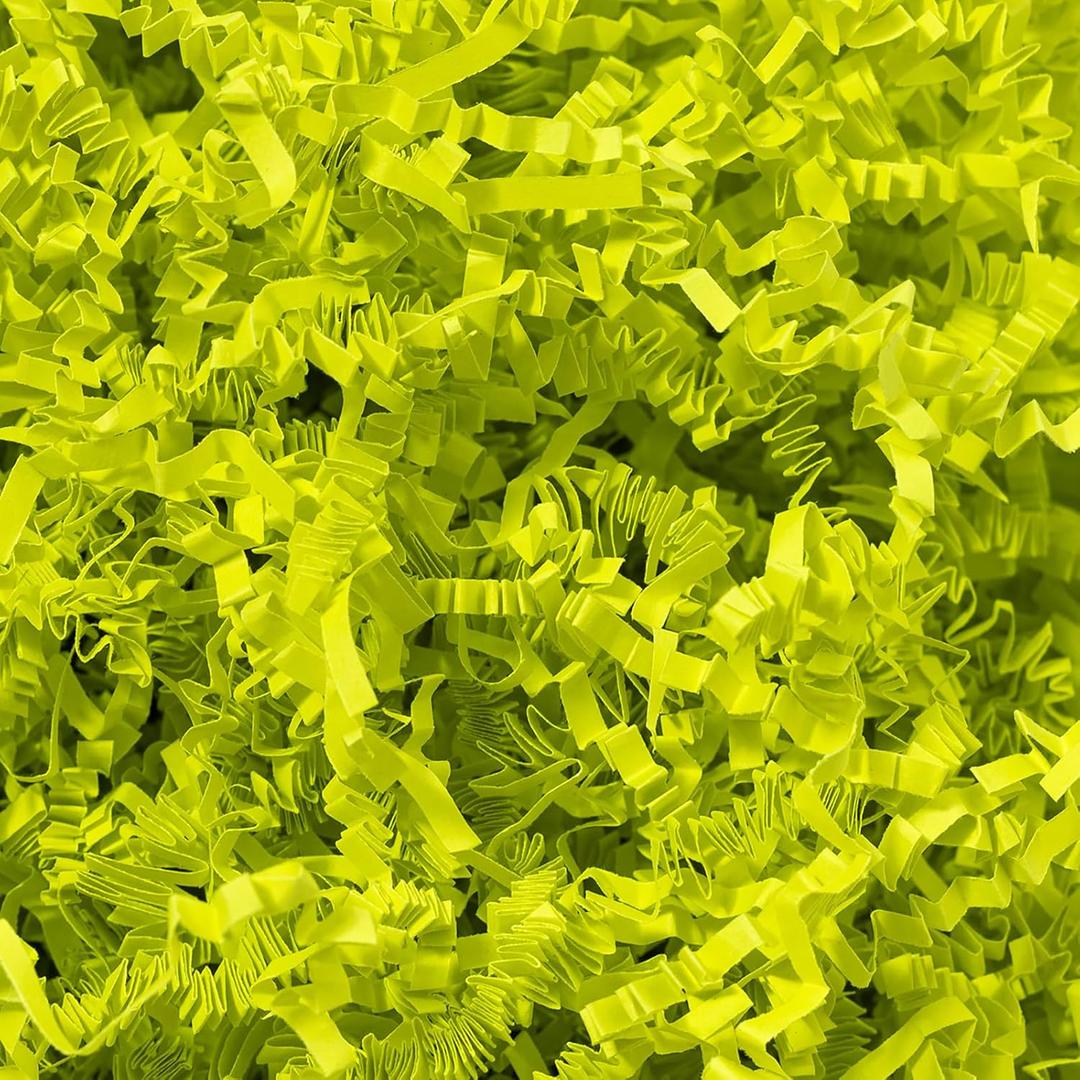 Mefleet 2 LB Crinkle Cut Paper Shred Filler Light Green Crinkle Shredded Paper for Gift Box - Gift Basket Bag Filler - Grass Cushion Stuffing for Christmas Holiday Packaging Wrapping