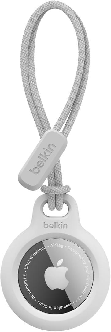 Belkin Apple Airtag Secure Holder With Strap - Apple Air Tag Keychain - Airtag Holder With Strap For Key Ring - Airtag Keychain Accessories - Scratch Resistant Airtag Case With Raised Edges - White (Single) Belkin Apple Airtag Secure Holder With Strap - Apple Air Tag Keychain - Airtag Holder With Strap For Key Ring - Airtag Keychain Accessories - Scratch Resistant Airtag Case With Raised Edges - White (Single)