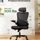 Marsail Ergonomic Office Chair: Office Desk Chair with High Back Mesh and Adjustable Lumbar Support Rolling Work Swivel Task Chairs with Wheel 3D Armrests and Headrest, 46.06" x 23.62" x 22.83"
