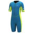 Kids Shorty Wetsuit 2mm Green Blue Front Zipper for Swimming 14