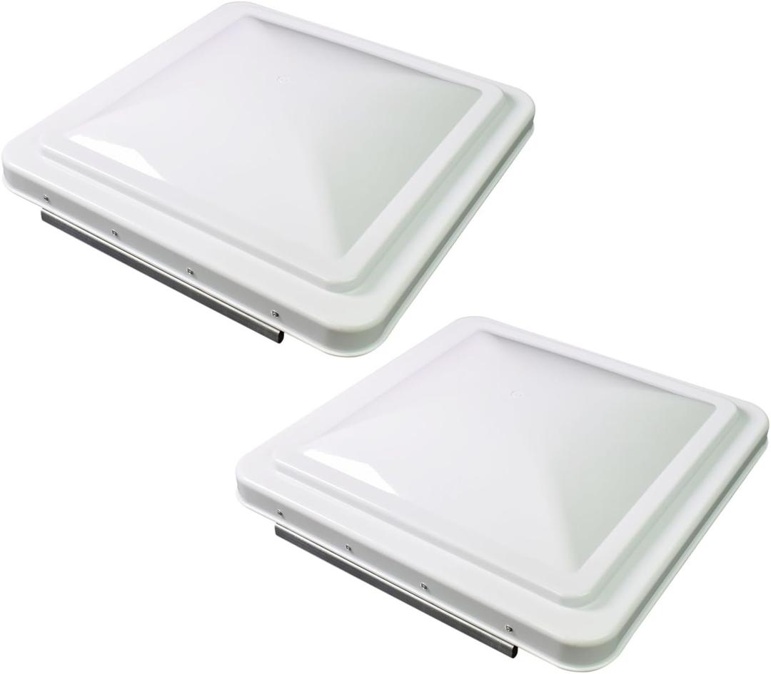 2 Packs 14 Inch RV Roof Vent Cover Universal Replacement Vent Lid White for Camper Trailer Motorhome (White 2-Pack)