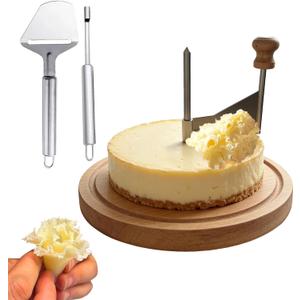 Cheese Cruler Wheel for Chocolate and Tte de Moine, Cheese Curler & Girolle Shaver with Sharp Blade, Wood Base, Easy to Make Cheese Cruls, Suitable for Home, Parties, Dessert Shops