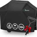 Grill Cover for Outdoor Grill, BBQ Grill Covers for Outside, Grill Cover 58 Inch, BBQ Covers Waterproof Heavy Duty Waterproof, Small to Large Durable and Convenient Universal Grill Covers (Black with Cleaning Brush)