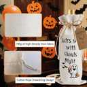 2 x 1Pcs Ghouls Night Gifts Wine Bag,Halloween Wine Bag,Happy Halloween Gifts Party Decorations for Women Menwith 1Pcs Kraft Blessing Cards and natural jute rope