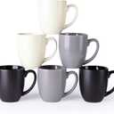 AmorArc 16oz Coffee Mugs Set of 6, Large Ceramic Coffee Mugs for Man, Woman, Dad, Mom, Modern Coffee Mugs Set with handle for Tea/Latte/Cappuccino/Cocoa. Dishwasher&Microwave Safe, Multi-Color