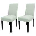 JQinHome Smoke Green Chair Covers for Dining Chairs, High Stretch Removable Washable Parsons Chair Slipcover for Home Party Hotel Wedding Ceremony (2PCS,Smoke Green)