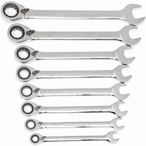 GEARWRENCH 8 Pc. 12 Pt. Reversible Ratcheting Combination Wrench Set, Metric - 9543