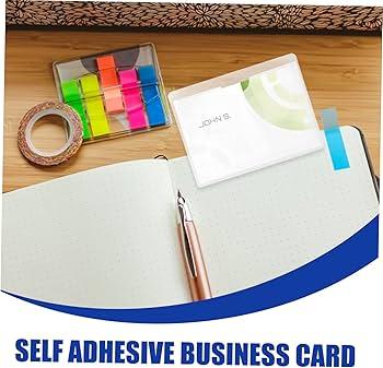 60pcs Self-adhesive Sleeves for Business Cards Index Cards and Photos Easy Visibility for Small Business Organization