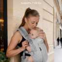 GROWNSY Baby Carrier Newborn to Toddler 7-44lbs, All Season Design with Adjustable Mesh Panel, Ergonomic Baby Carriers, Enhanced Lumbar Support, Hands-Free Parenting (Gray)