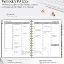 4 x 2026 Planner, Weekly and Monthly Calendar Planner from January 2026 - December 2026, 8.5" x 11" Hardcover Leather Hourly Appointment Book with Tabs, Spiral Daily Planners for School Work Home, Green