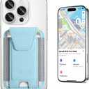Miroddi for MagSafe Wallet, Works with Apple Find My, Magnetic Phone Wallet Tracker for iPhone 16/15/14/13/12 Series, Magnetic Card Holder with Privacy Flap, RFID Blocking, Fit 7 Cards, White Ice