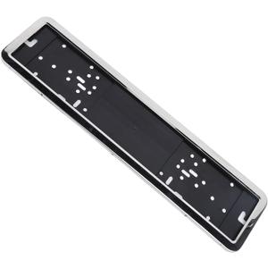 2 Pcs European License Plate Holder, Stainless Steel Frame, EU Tag Mounting Bracket, No Drilling Required, Fits Most Bumpers, Stylish Sporty Look, Front Rear Placement