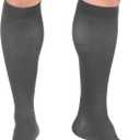 Truform 20-30 mmHg Compression Stockings for Men and Women, Knee High Length, Open Toe, Gray, Large (Large (1 Pair))
