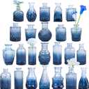 TBWIND 24Pcs Blue Glass Bud Vases Set, Small Vases for Flowers, Perfect for Centerpieces at Parties, Baby Showers, Weddings, Events, Graduation Season, Great Gifts for Office & Home Décor