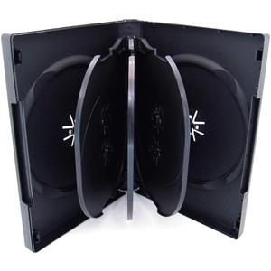 Maxtek Black 8 Disc DVD Cases with 3 Flip Trays and Outter Clear Sleeve, 10 Pack