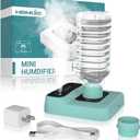 Travel Humidifier, Portable Small Humidifier for Plants, Bedroom, Office, Hotel or Car, 5000mAh Battery Operated Mini Cool Mist Humidifiers, Quiet 23dB, Auto-off, Night Light & BPA-Free, Green