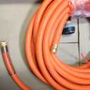 SPECILITE Garden Water Hose 50 ft x 3/4 in Heavy Duty, Flexible and Lightweight, Burst 600 psi, Kink-less Hybrid Rubber Pipe for Backyard, 3/4'' Brass Fittings, Orange