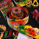 6 x 72ft Black History Month Bulletin Board Border Decoration Kente Cloth Trim Irregular Two-Sided Printed Paper for Classroom Poster African American Celebration Party School Decor