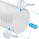 2 1/2" x 50' Heavy PVC Dust Collection Hose,Flexible Clear Debris and Fume Collection Hose with Stainless Steel Hose Clamps for Dust Collectors with 2 1/2" Ports, Ideal for Shop Vacuums