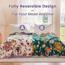 MSGKV Boho Throw Blanket 50"x60" Floral Blanket for Couch Sofa 100% Cotton Summer Breathable Lightweight Farmhouse Blankets All Seasons Home Decor Muslin