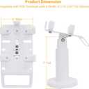 Universal Square POS Machine Terminal Stand, Adjustable Square Credit Card Reader POS Stand, 7" Tall Swivel and Tilt Terminal Holder with Complete Kit, Screw-in and Adhesive, White